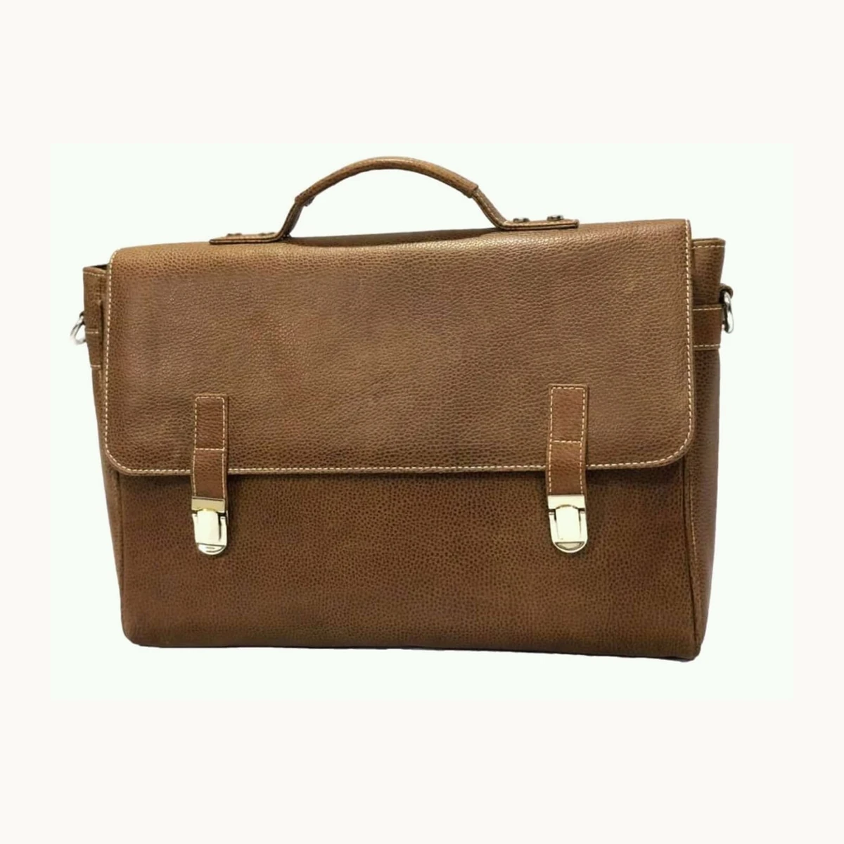 Heritage Leather Satchel & Messenger Bag with Dual Buckles